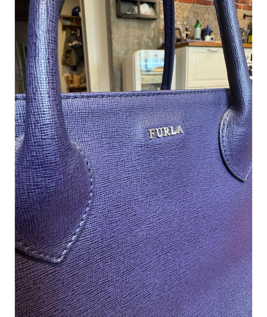 FURLA Синяя кожаная сумка тоут, фото 5