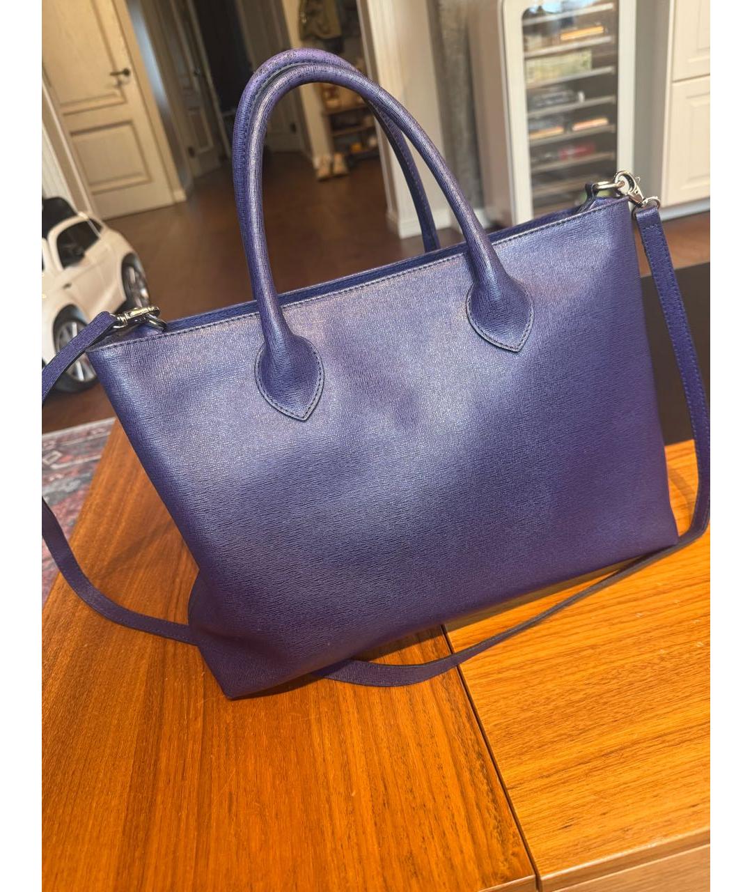 FURLA Синяя кожаная сумка тоут, фото 3