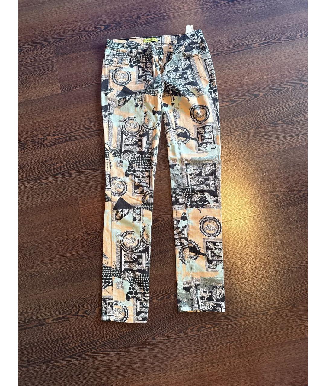 VERSACE JEANS COUTURE Мульти хлопко-эластановые джинсы слим, фото 3