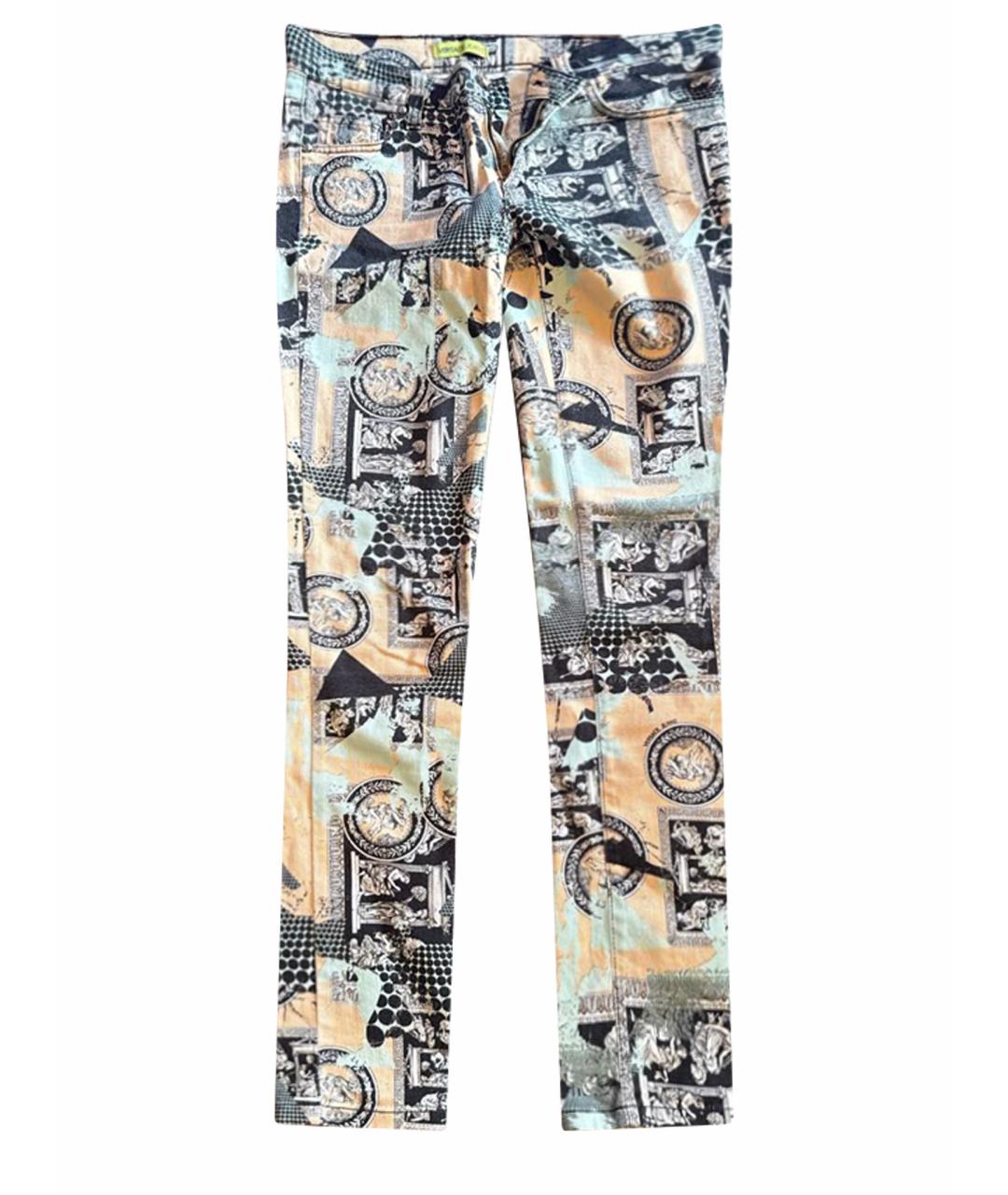 VERSACE JEANS COUTURE Мульти хлопко-эластановые джинсы слим, фото 1