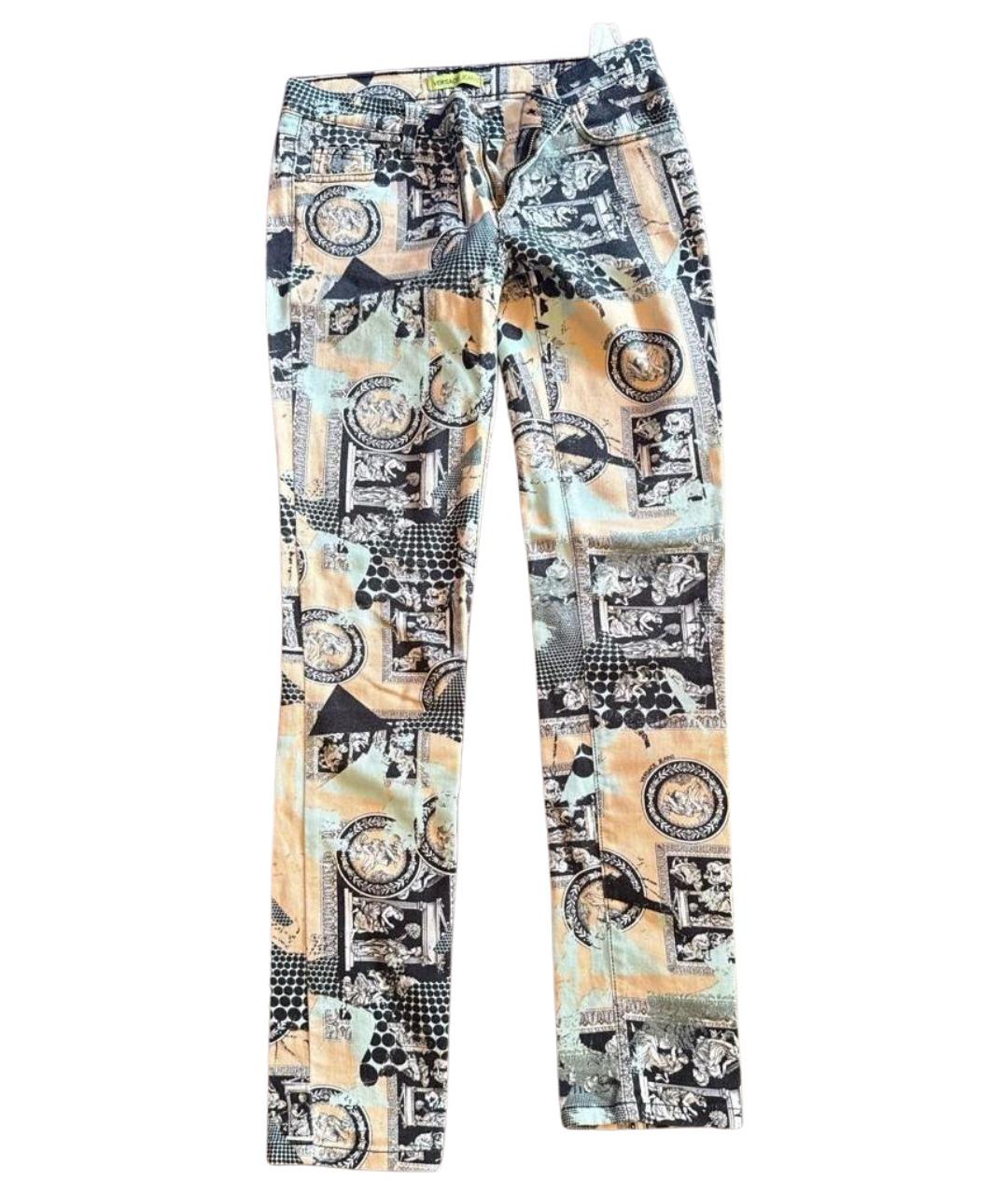 VERSACE JEANS COUTURE Мульти хлопко-эластановые джинсы слим, фото 6
