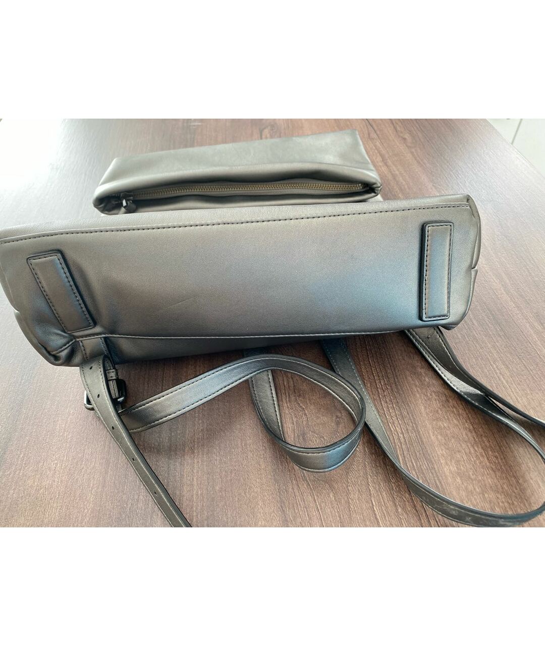 DKNY Серебрянный рюкзак из искусственной кожи, фото 6