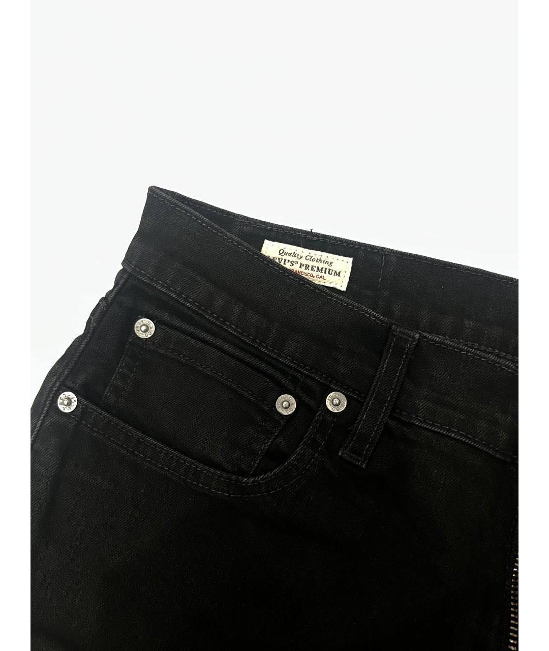 LEVI'S Черные хлопко-полиэстеровые джинсы скинни, фото 3
