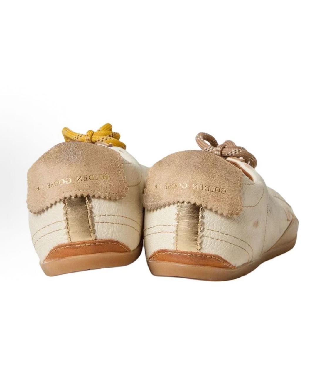 GOLDEN GOOSE DELUXE BRAND Бежевые кожаные кеды, фото 4