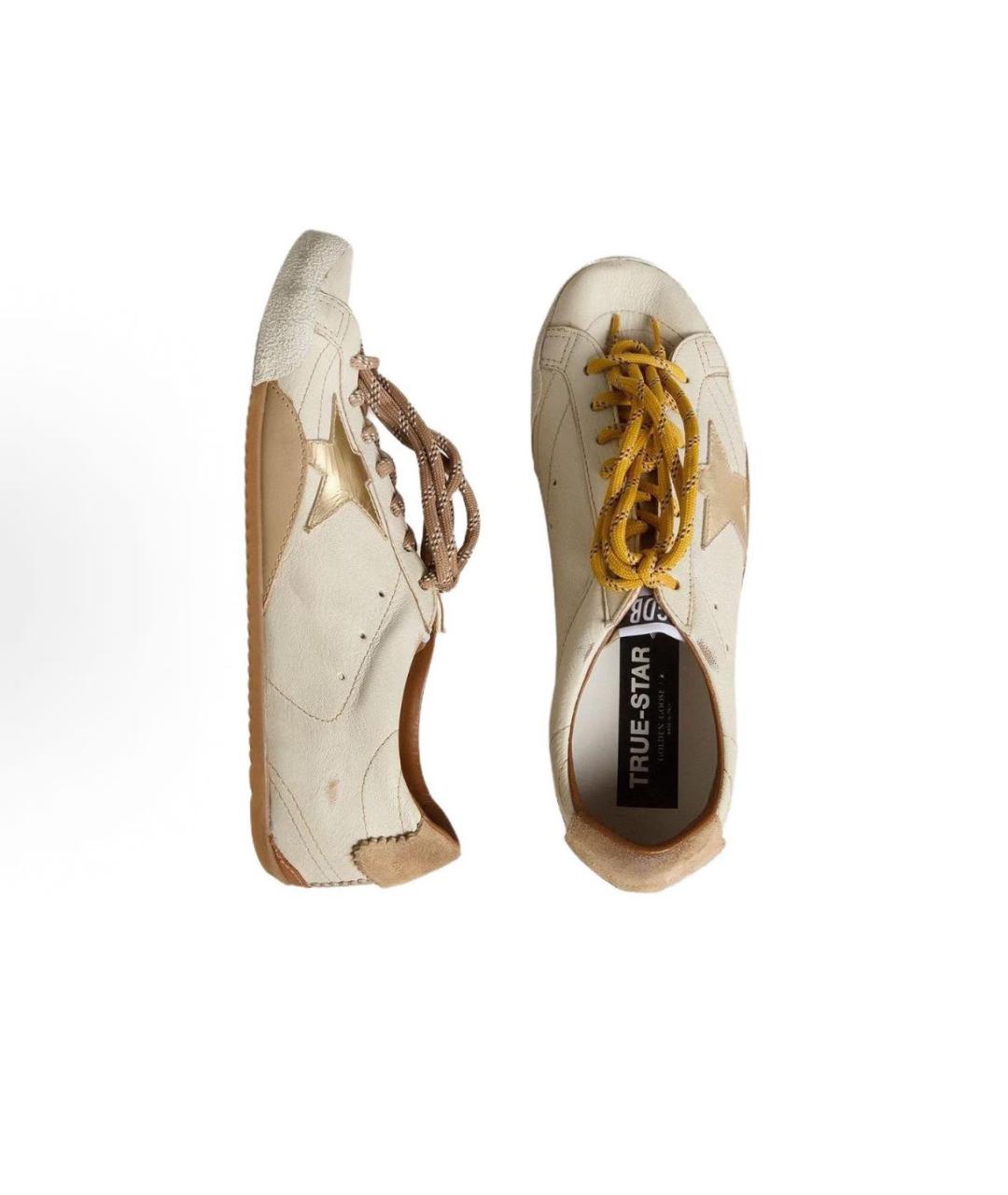 GOLDEN GOOSE DELUXE BRAND Бежевые кожаные кеды, фото 3