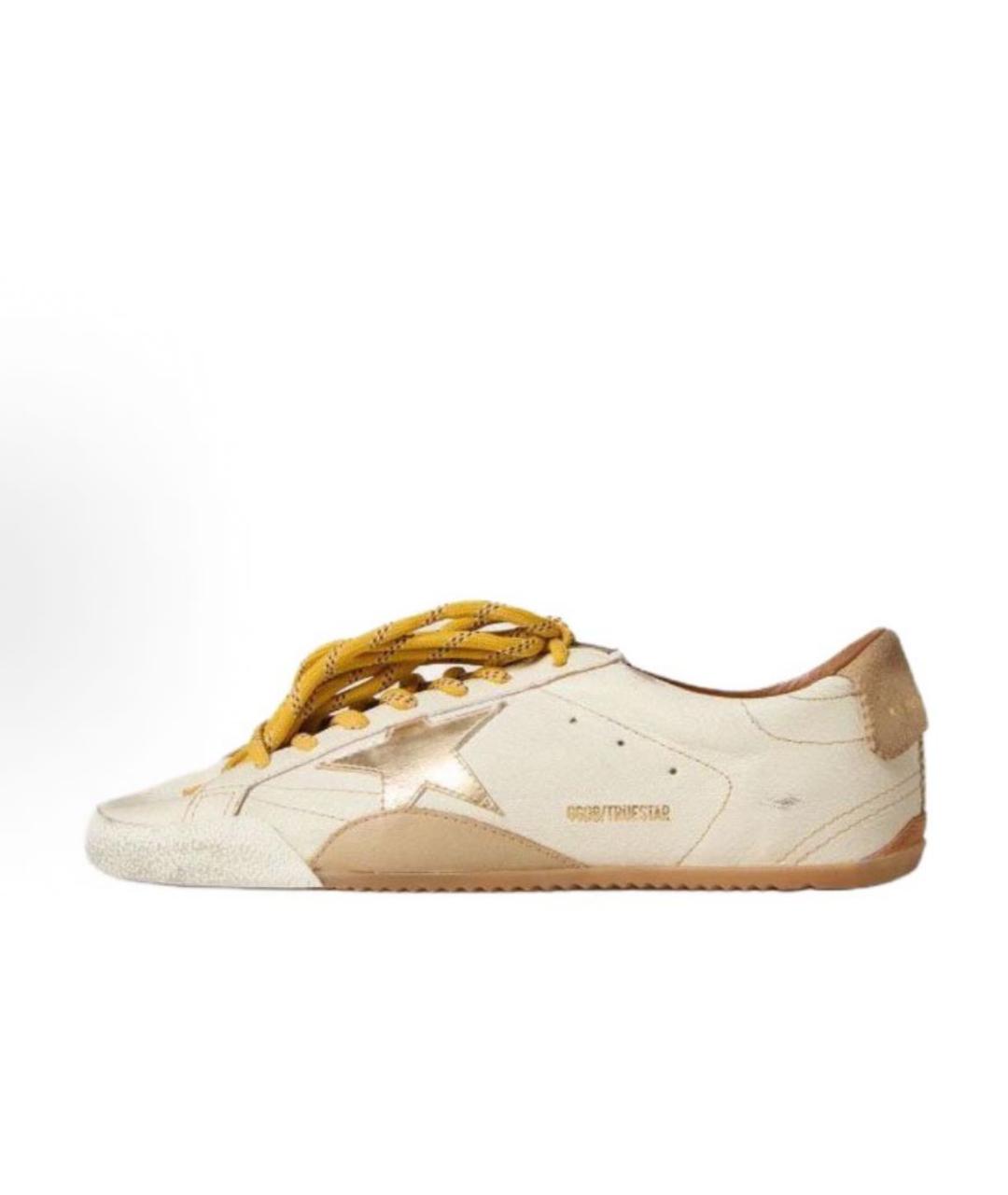GOLDEN GOOSE DELUXE BRAND Бежевые кожаные кеды, фото 5