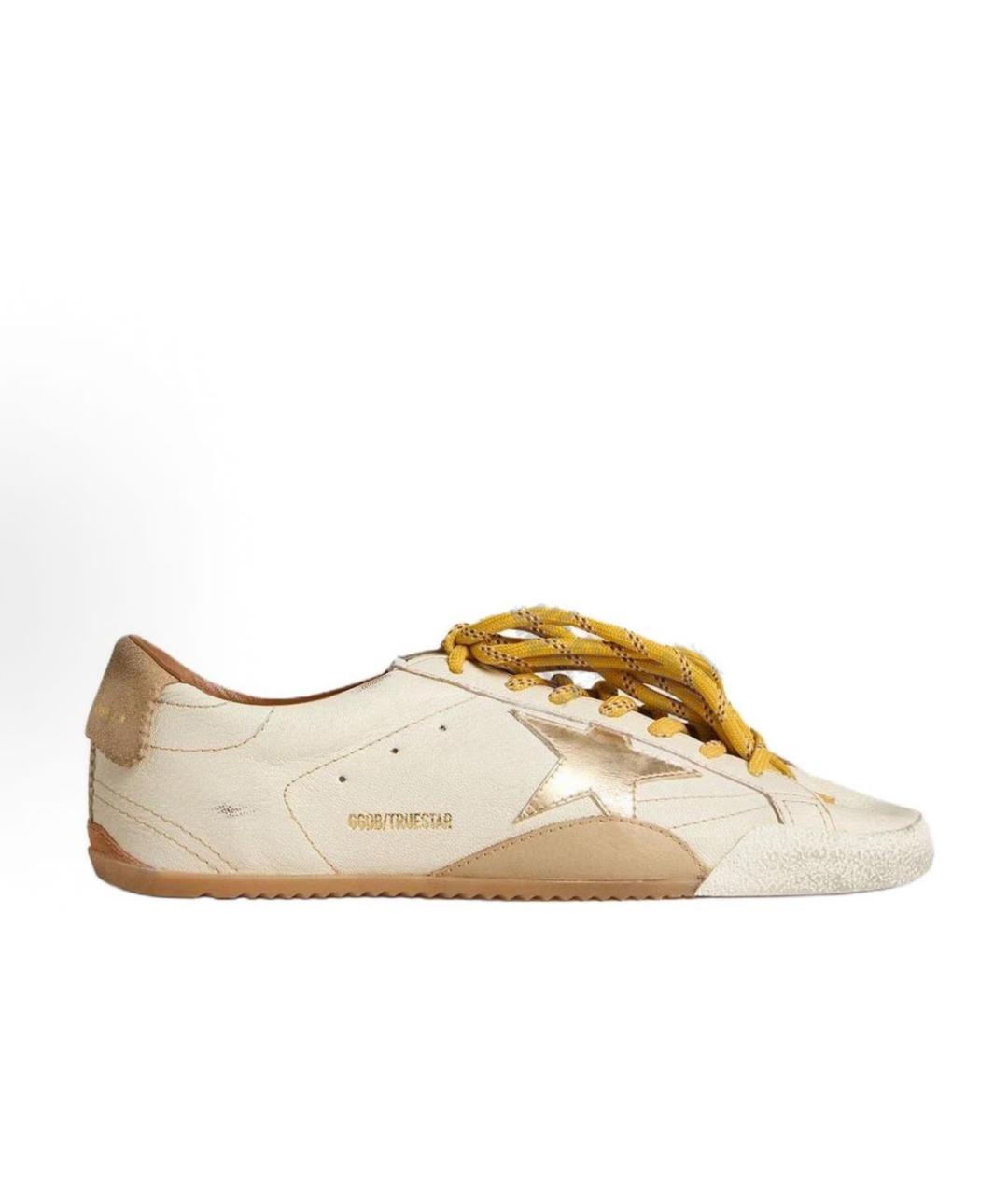GOLDEN GOOSE DELUXE BRAND Бежевые кожаные кеды, фото 2