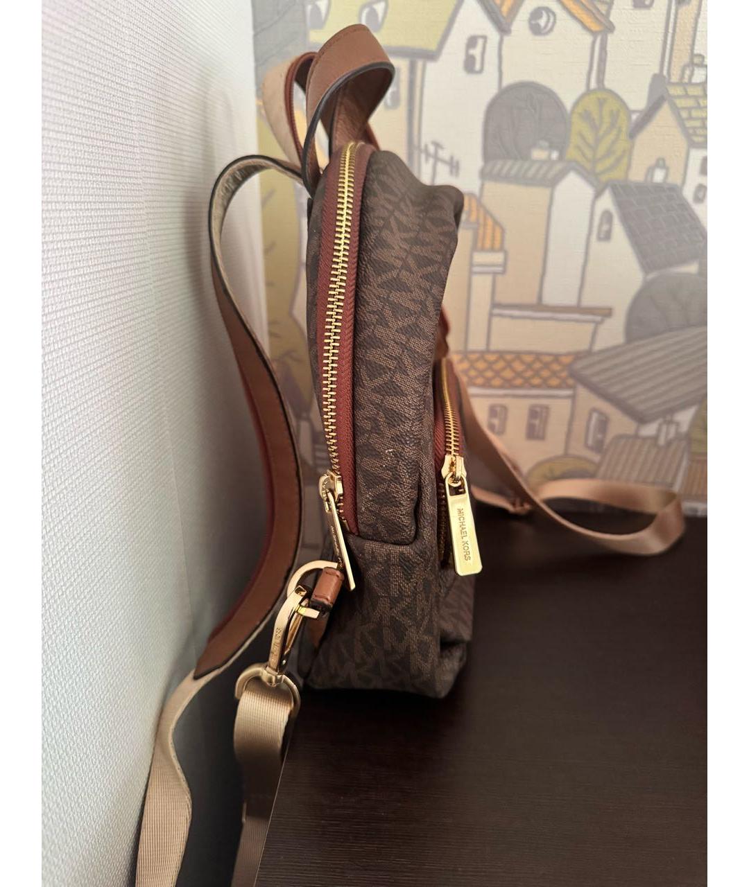 MICHAEL KORS Коричневый кожаный рюкзак, фото 2