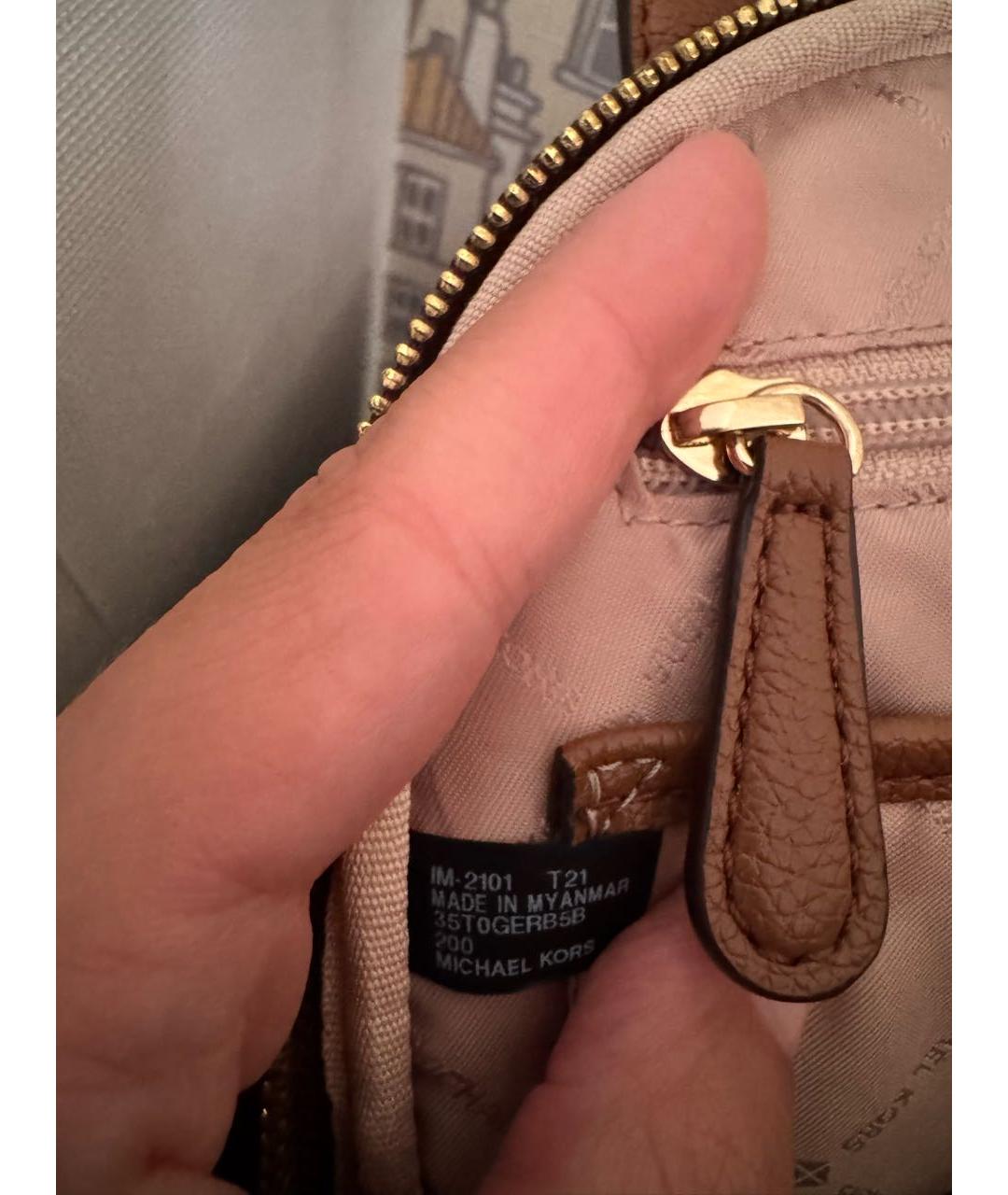 MICHAEL KORS Коричневый кожаный рюкзак, фото 4