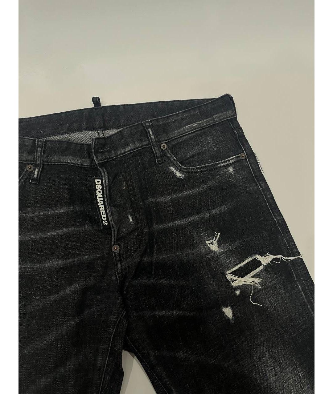 DSQUARED2 Черные хлопко-полиэстеровые джинсы скинни, фото 3