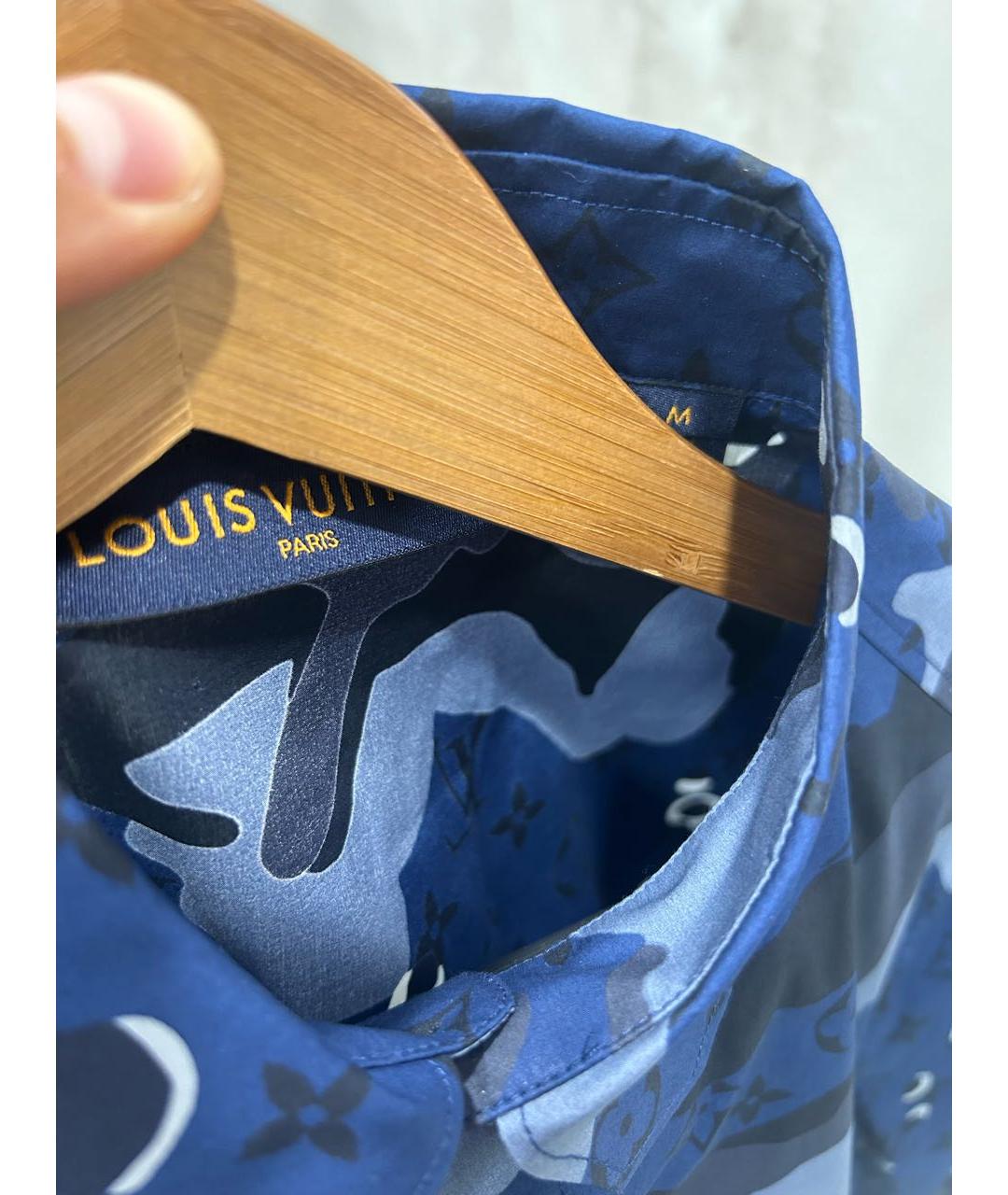 LOUIS VUITTON Темно-синяя хлопковая классическая рубашка, фото 2