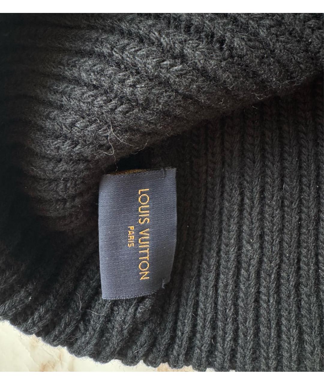 LOUIS VUITTON Черная шапка, фото 4