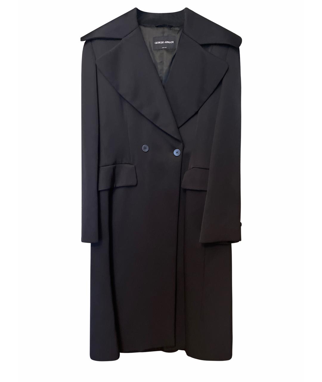 GIORGIO ARMANI Черное шелковое пальто, фото 1