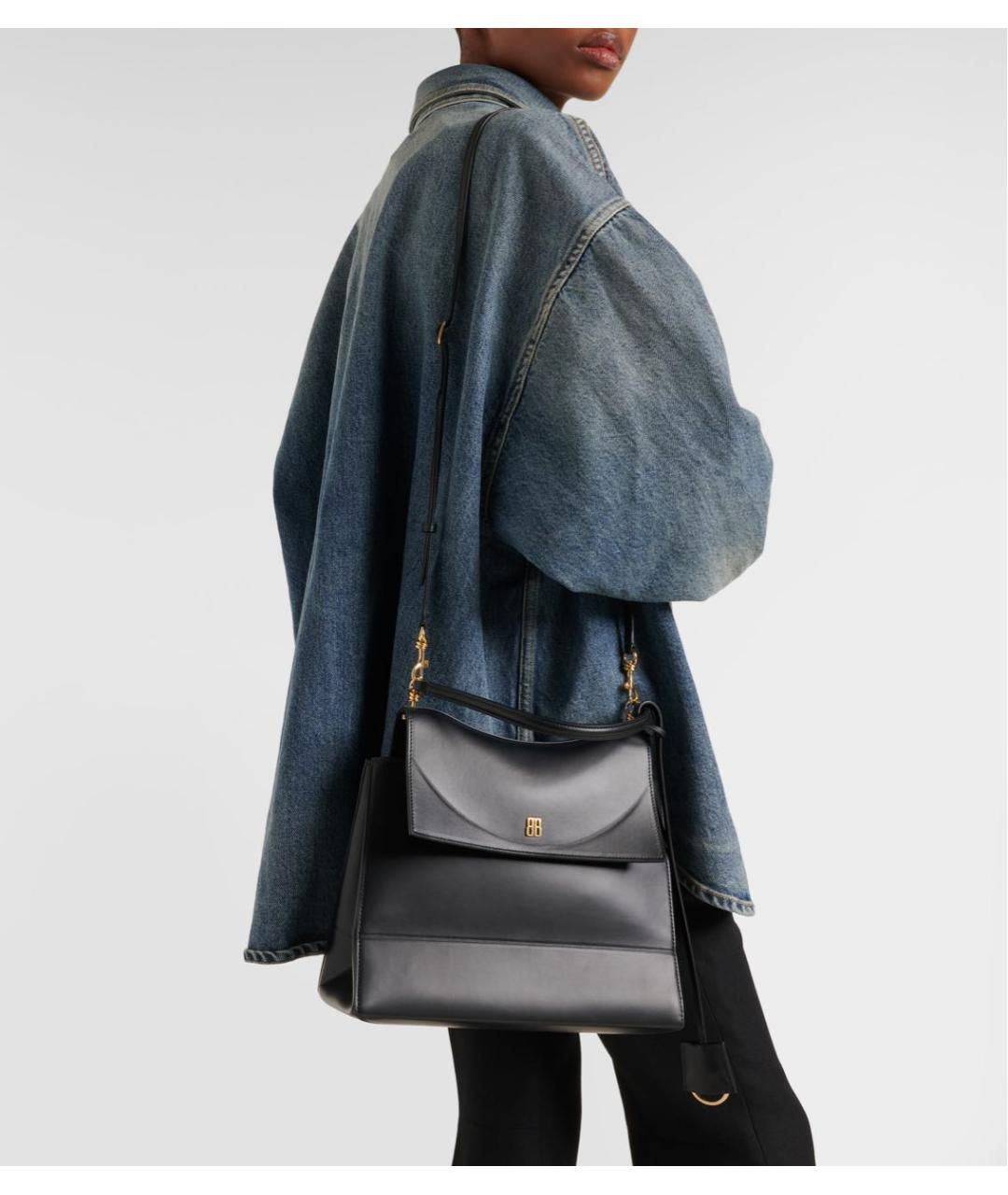 BALENCIAGA Черная кожаная сумка через плечо, фото 8