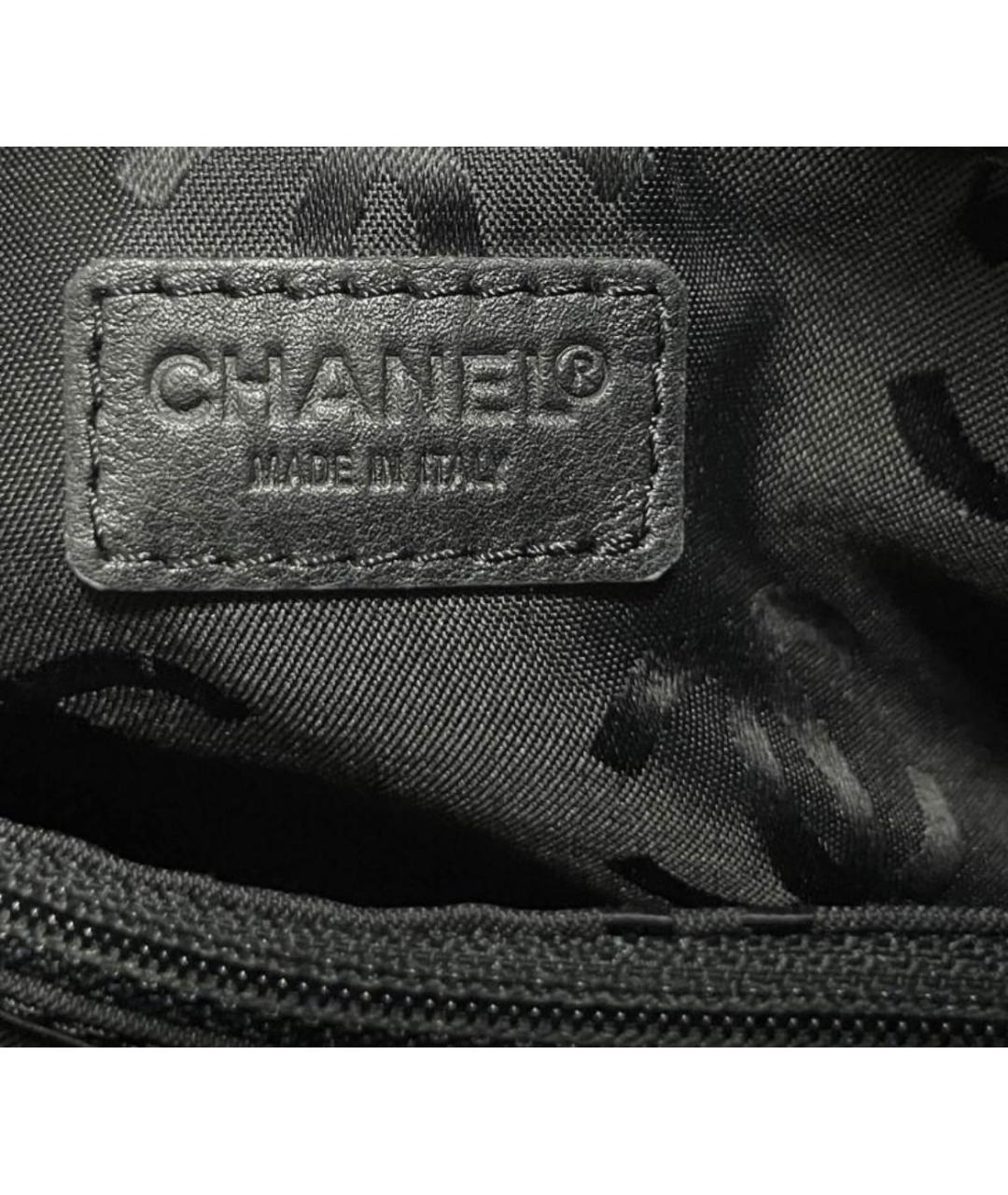 CHANEL Черная кожаная сумка с короткими ручками, фото 7