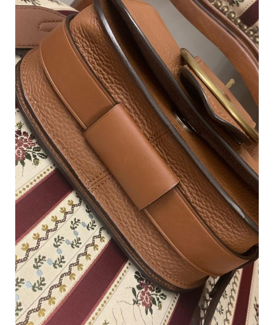 POLO RALPH LAUREN Коричневая кожаная сумка через плечо, фото 7