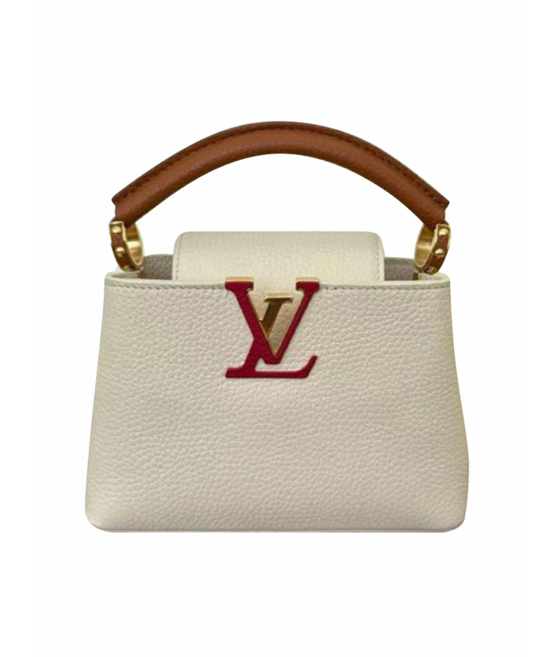 LOUIS VUITTON Бежевая кожаная сумка с короткими ручками, фото 1