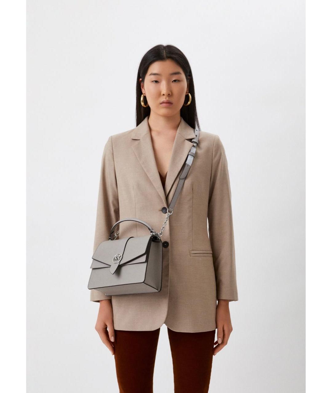 MICHAEL KORS Серая кожаная сумка через плечо, фото 8