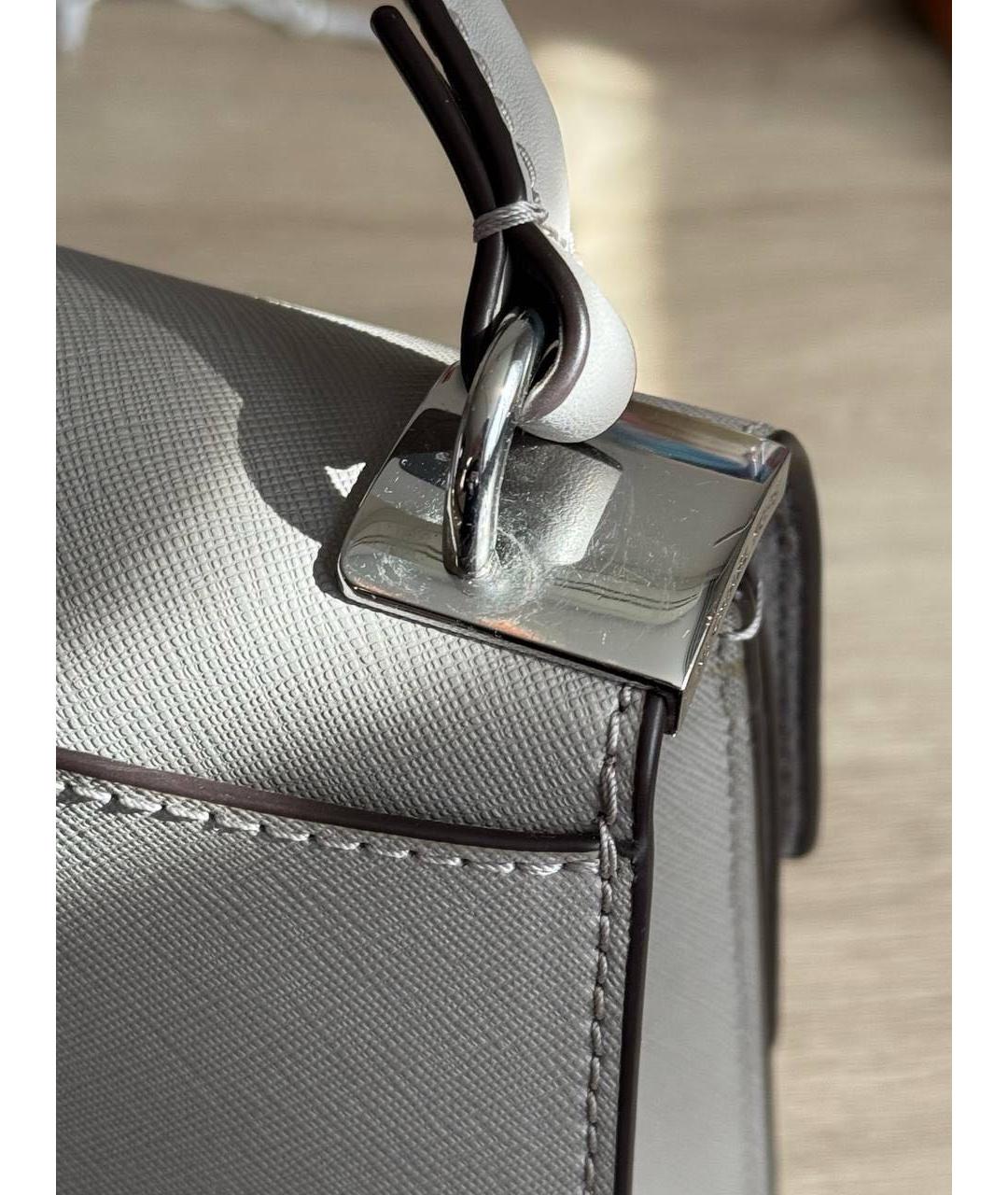 MICHAEL KORS Серая кожаная сумка через плечо, фото 6