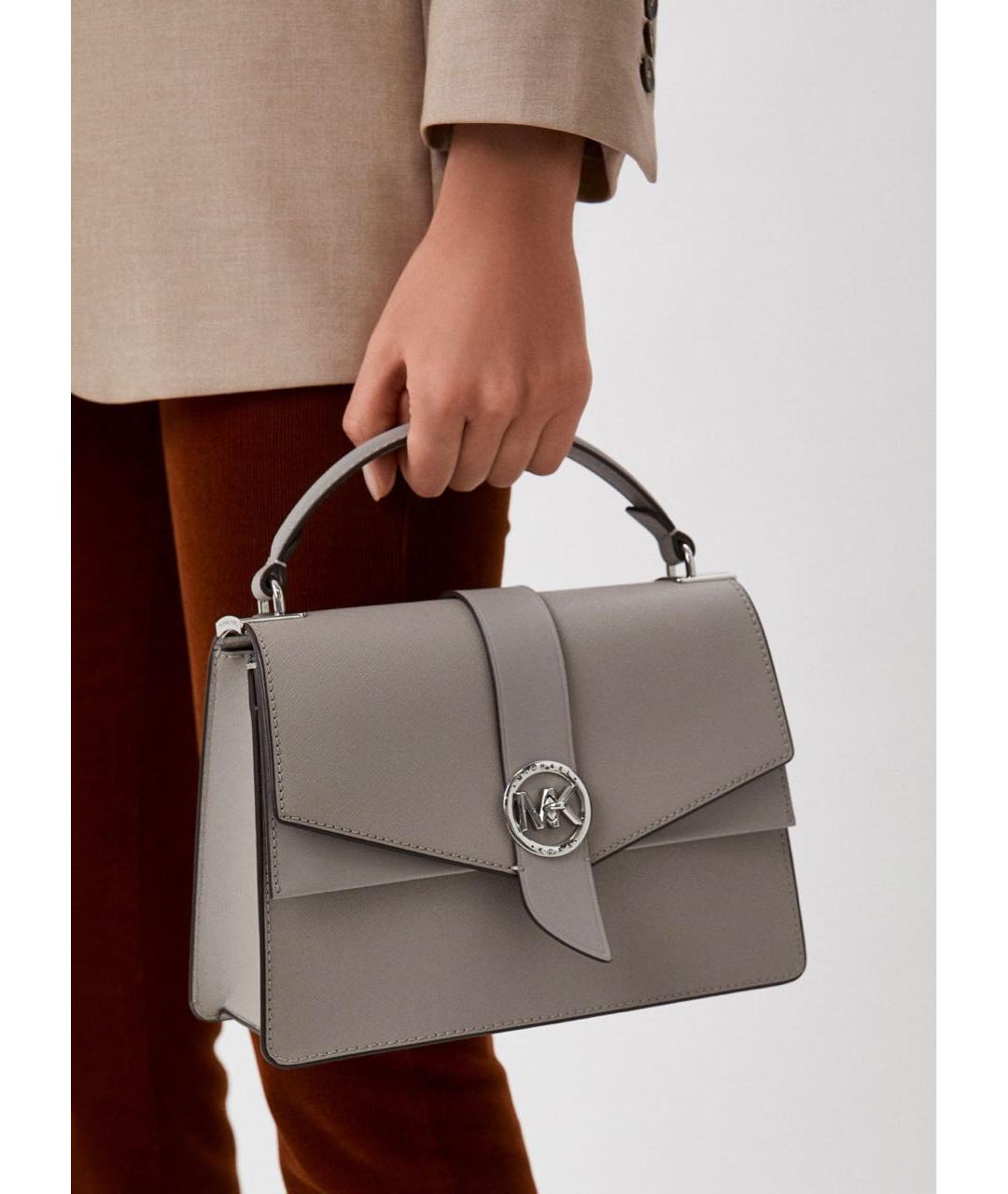 MICHAEL KORS Серая кожаная сумка через плечо, фото 7