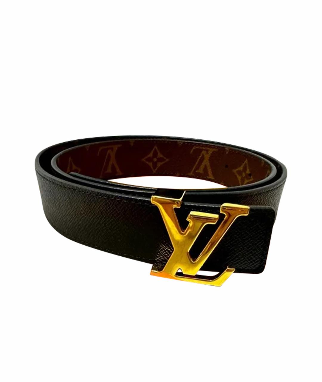 LOUIS VUITTON Черный кожаный ремень, фото 1