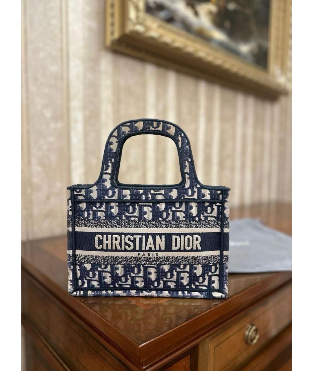 CHRISTIAN DIOR Темно-синяя сумка тоут, фото 5