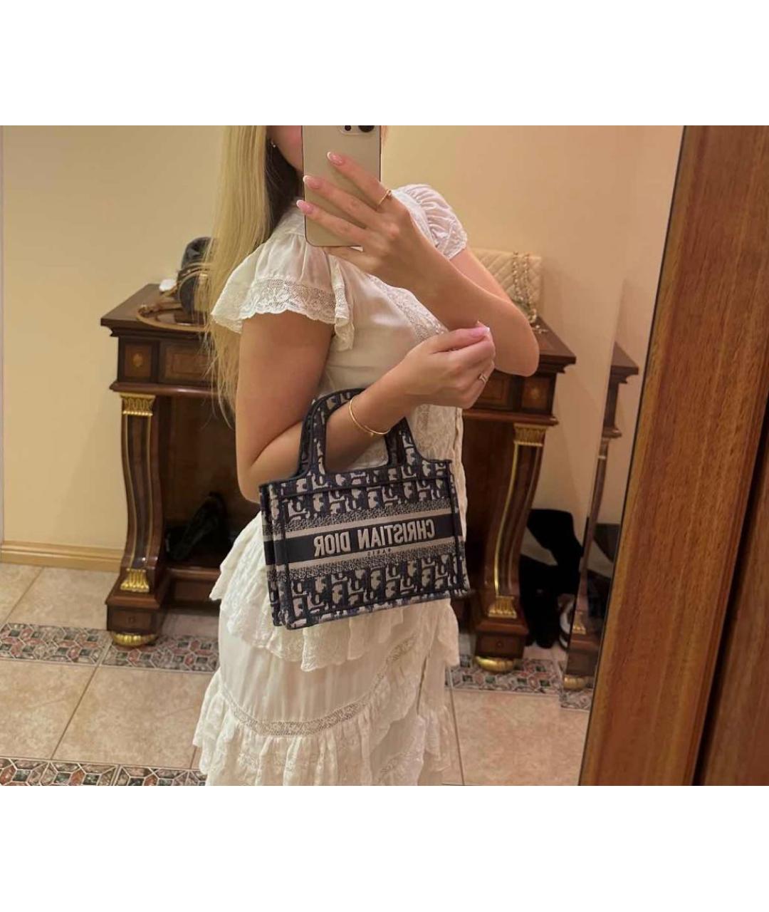 CHRISTIAN DIOR Темно-синяя сумка тоут, фото 3