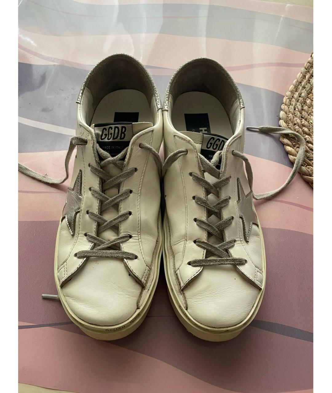 GOLDEN GOOSE DELUXE BRAND Белые кожаные кеды, фото 2