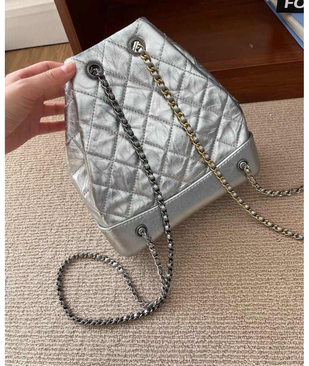 CHANEL Серебрянный рюкзак, фото 4