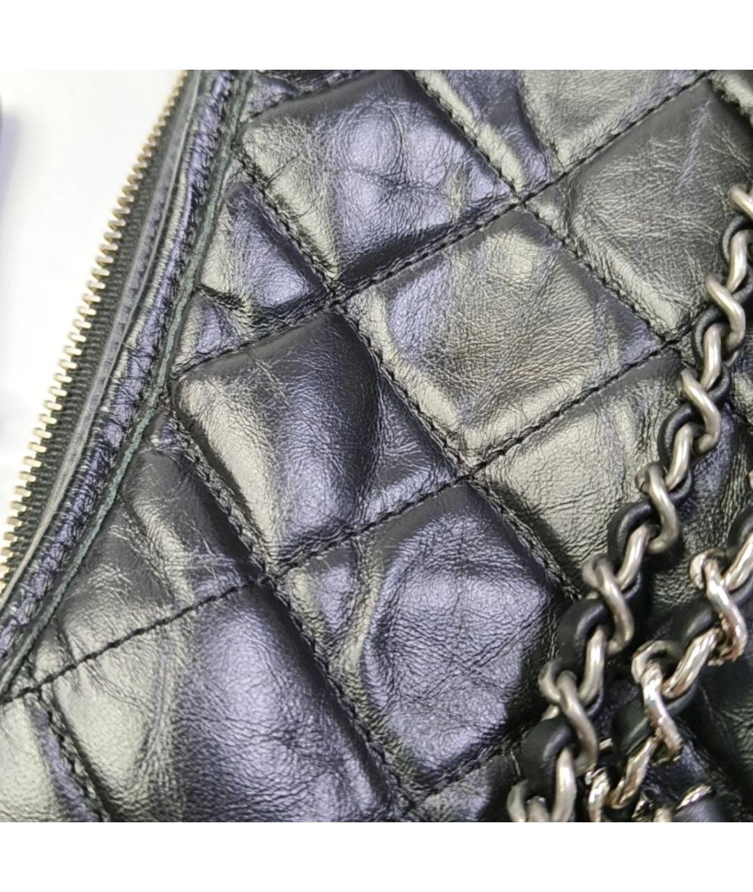 CHANEL Черная кожаная сумка тоут, фото 8