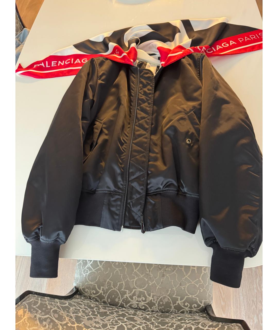 BALENCIAGA Черная полиэстеровая куртка, фото 5