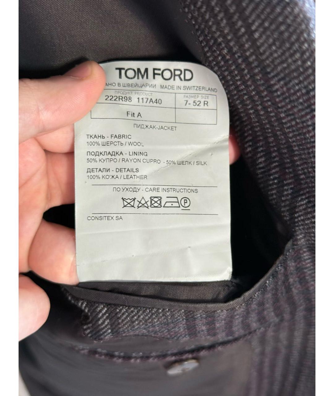 TOM FORD Коричневый шерстяной пиджак, фото 5