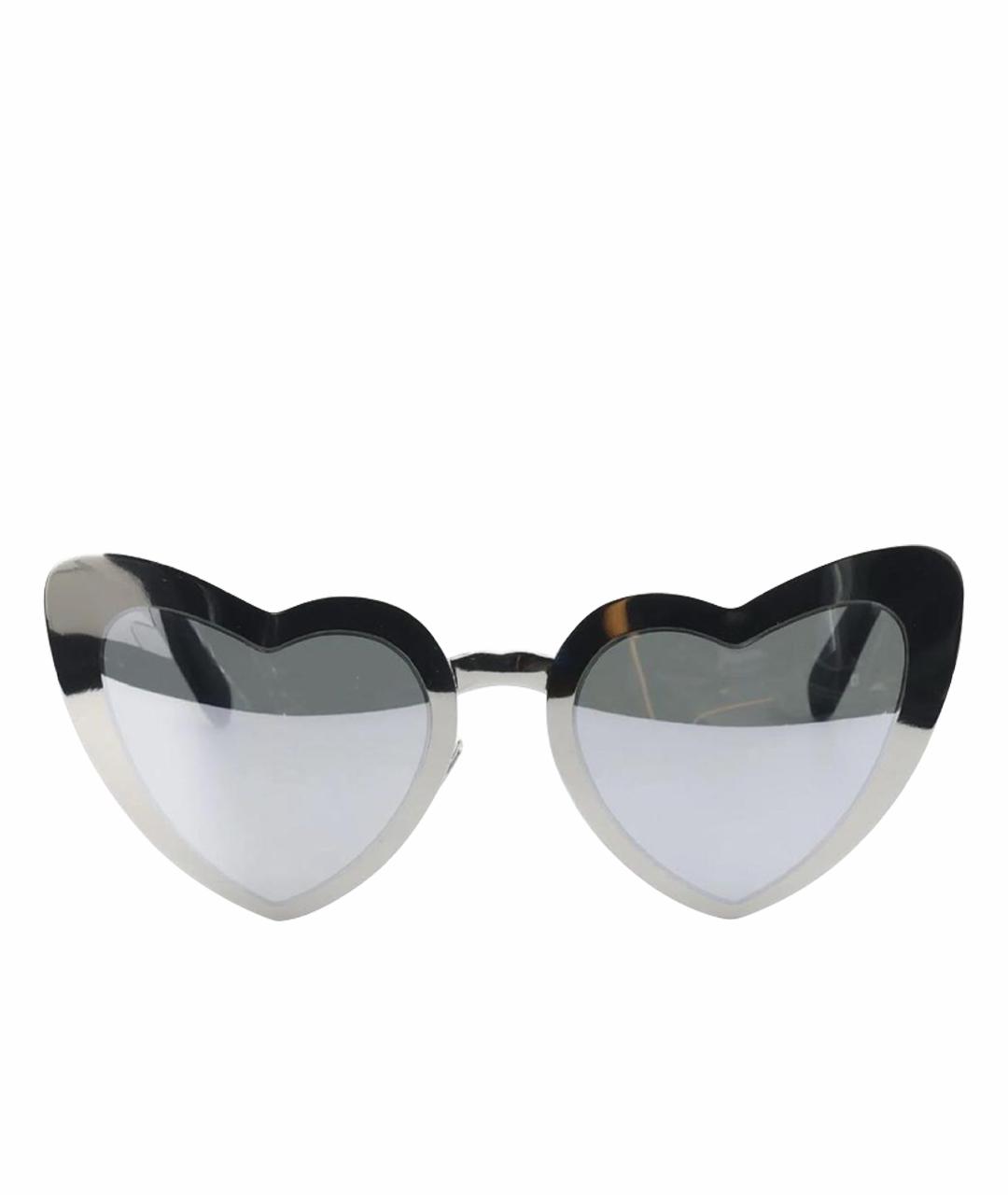 SAINT LAURENT Серые металлические солнцезащитные очки, фото 1