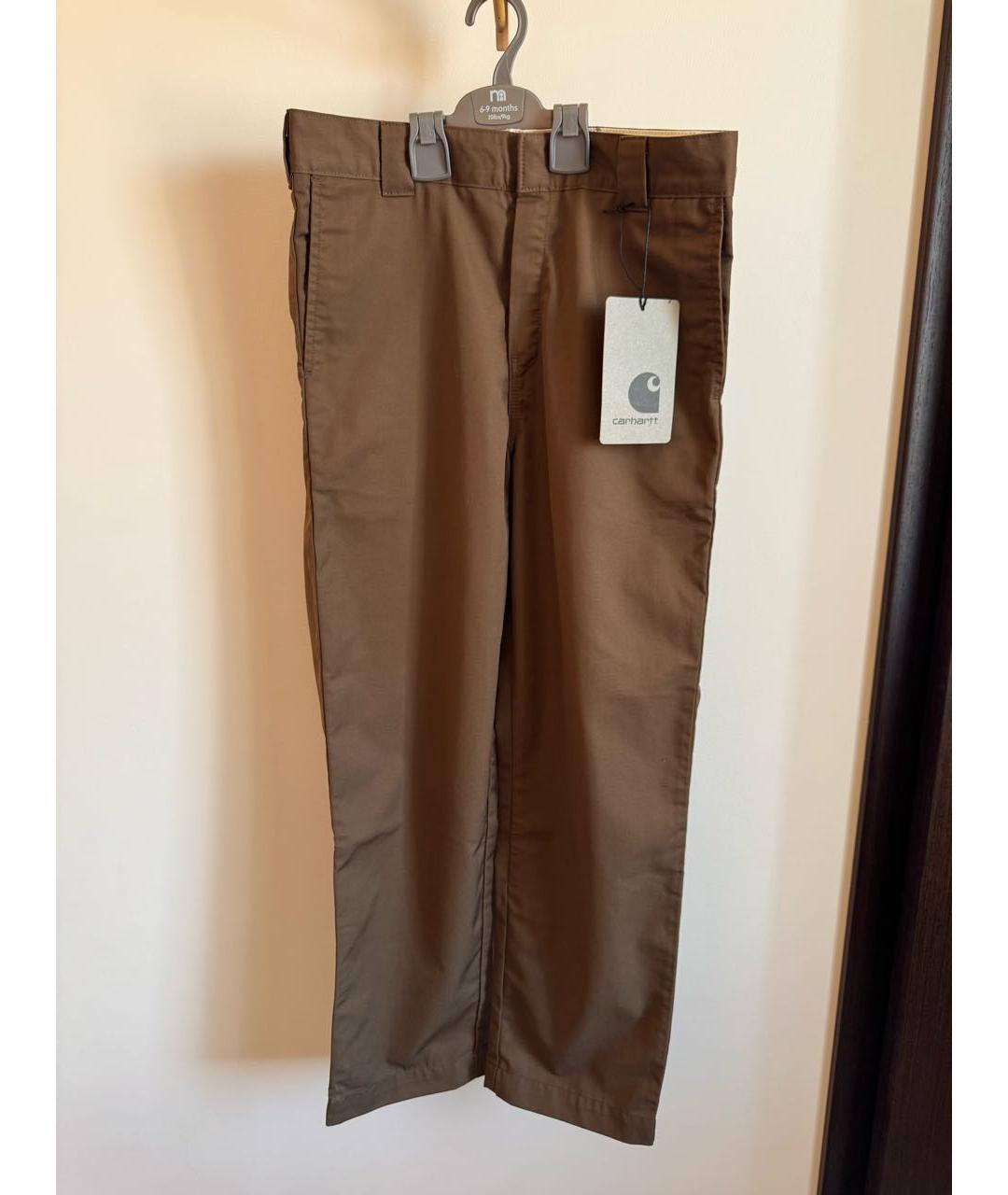 CARHARTT WIP Коричневые полиэстеровые повседневные брюки, фото 5