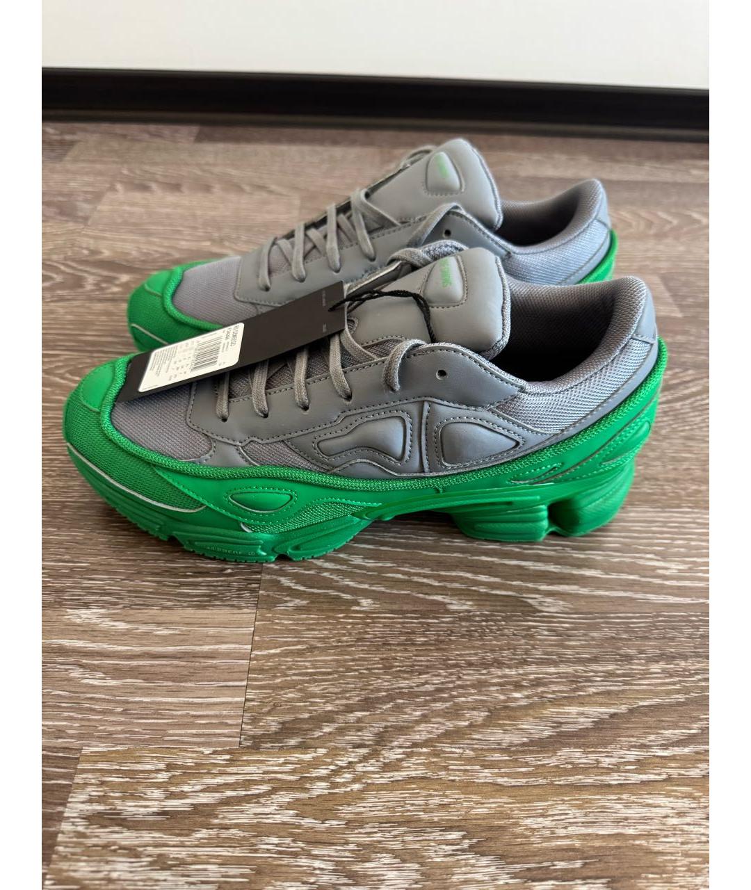 ADIDAS X RAF SIMONS Зеленые кожаные низкие кроссовки / кеды, фото 3