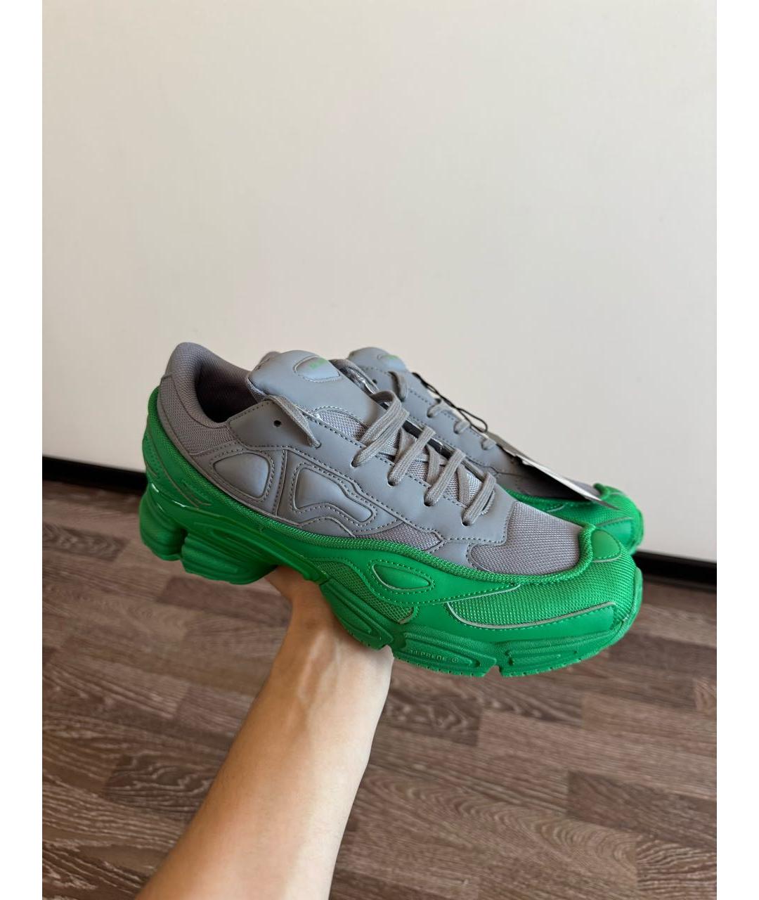 ADIDAS X RAF SIMONS Зеленые кожаные низкие кроссовки / кеды, фото 8