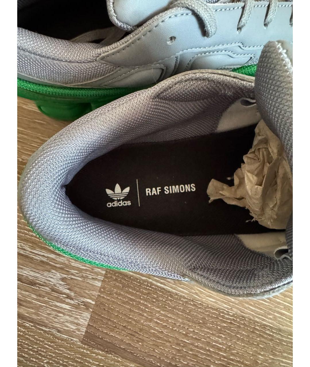 ADIDAS X RAF SIMONS Зеленые кожаные низкие кроссовки / кеды, фото 6