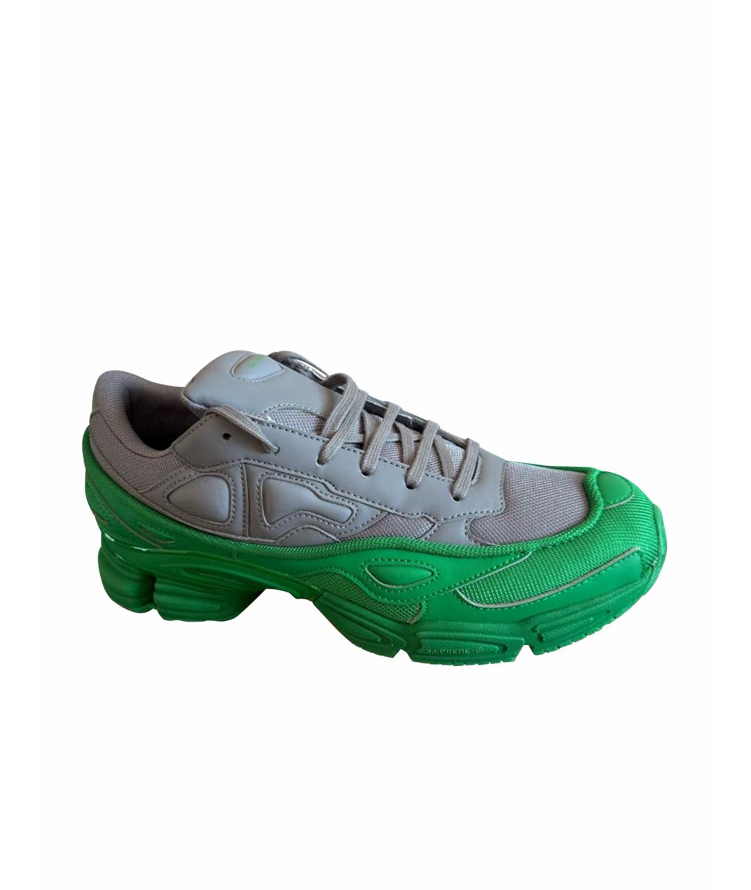 ADIDAS X RAF SIMONS Зеленые кожаные низкие кроссовки / кеды, фото 1