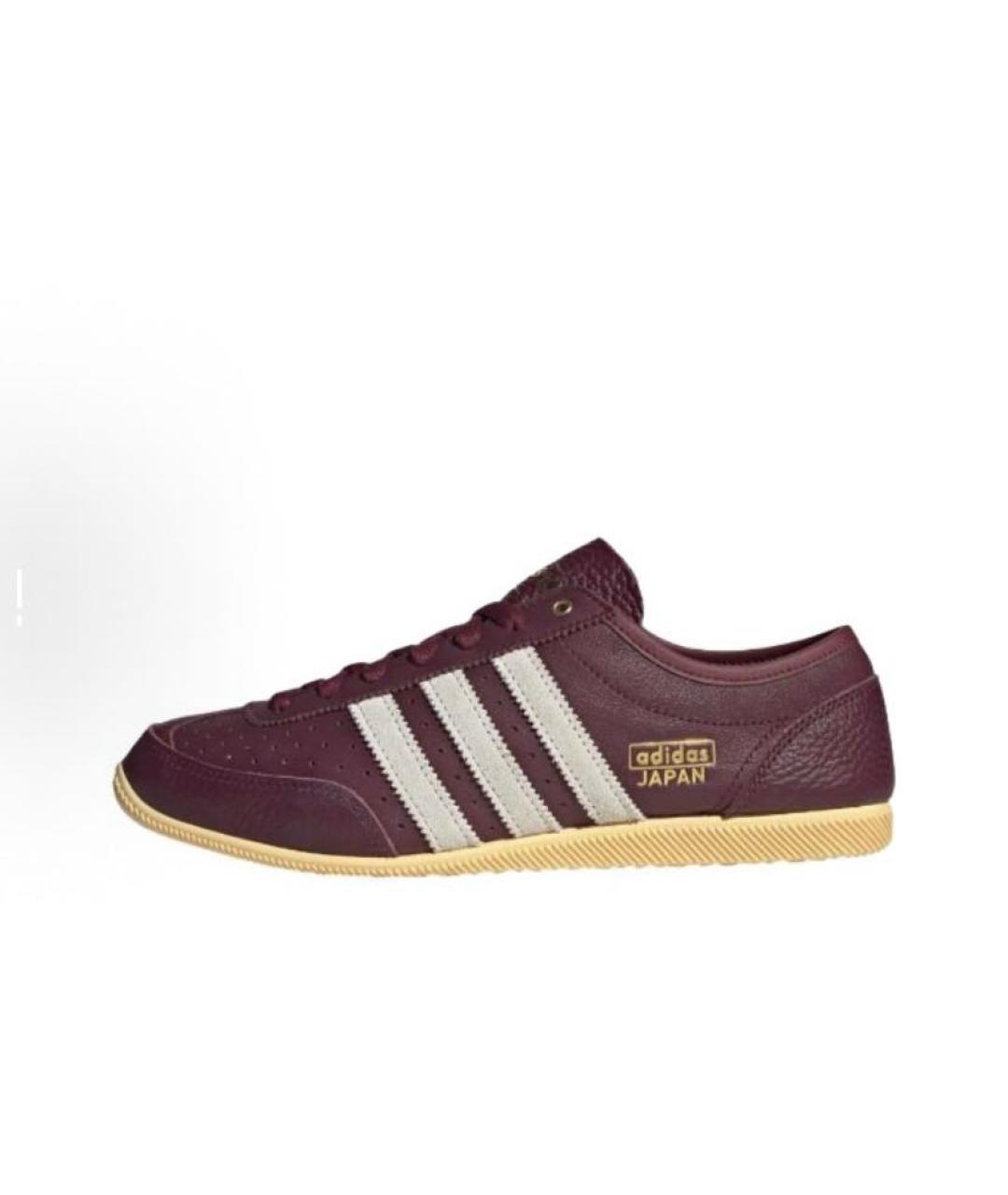 ADIDAS Бордовые кожаные кроссовки, фото 2