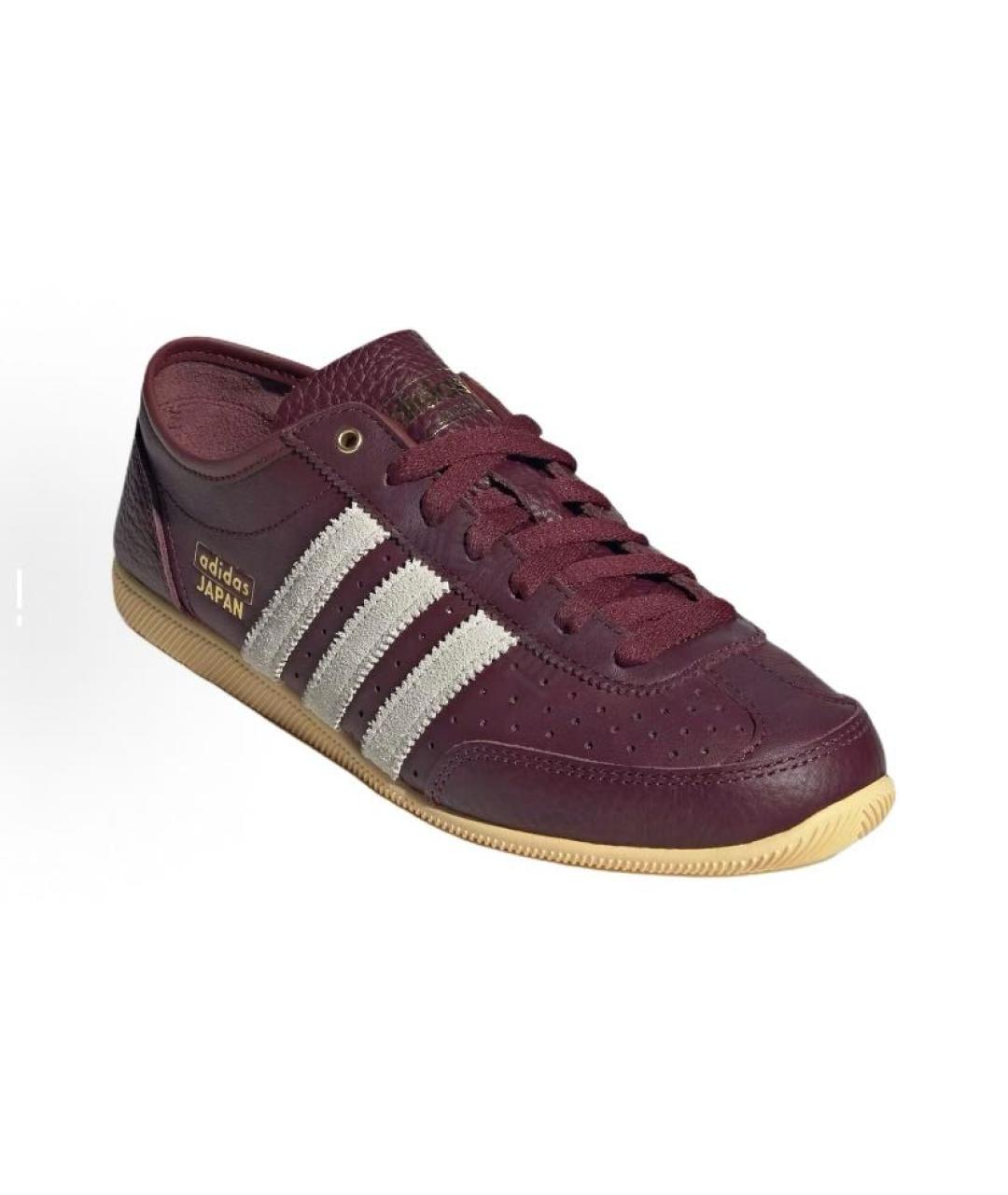 ADIDAS Бордовые кожаные кроссовки, фото 3
