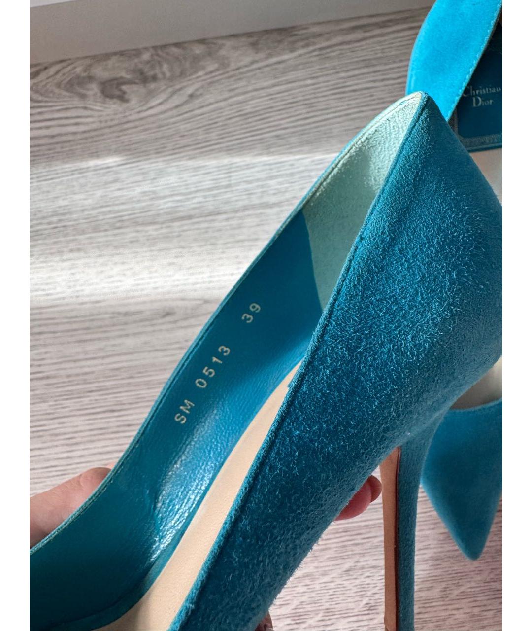 CHRISTIAN DIOR Голубые замшевые туфли, фото 7