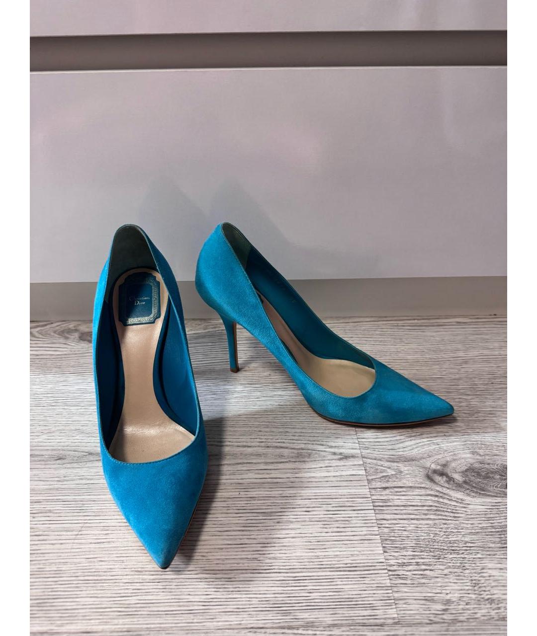 CHRISTIAN DIOR Голубые замшевые туфли, фото 9