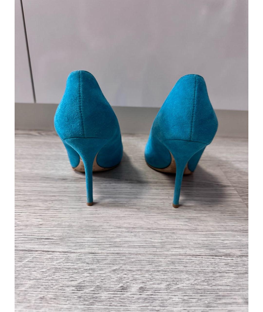 CHRISTIAN DIOR Голубые замшевые туфли, фото 4