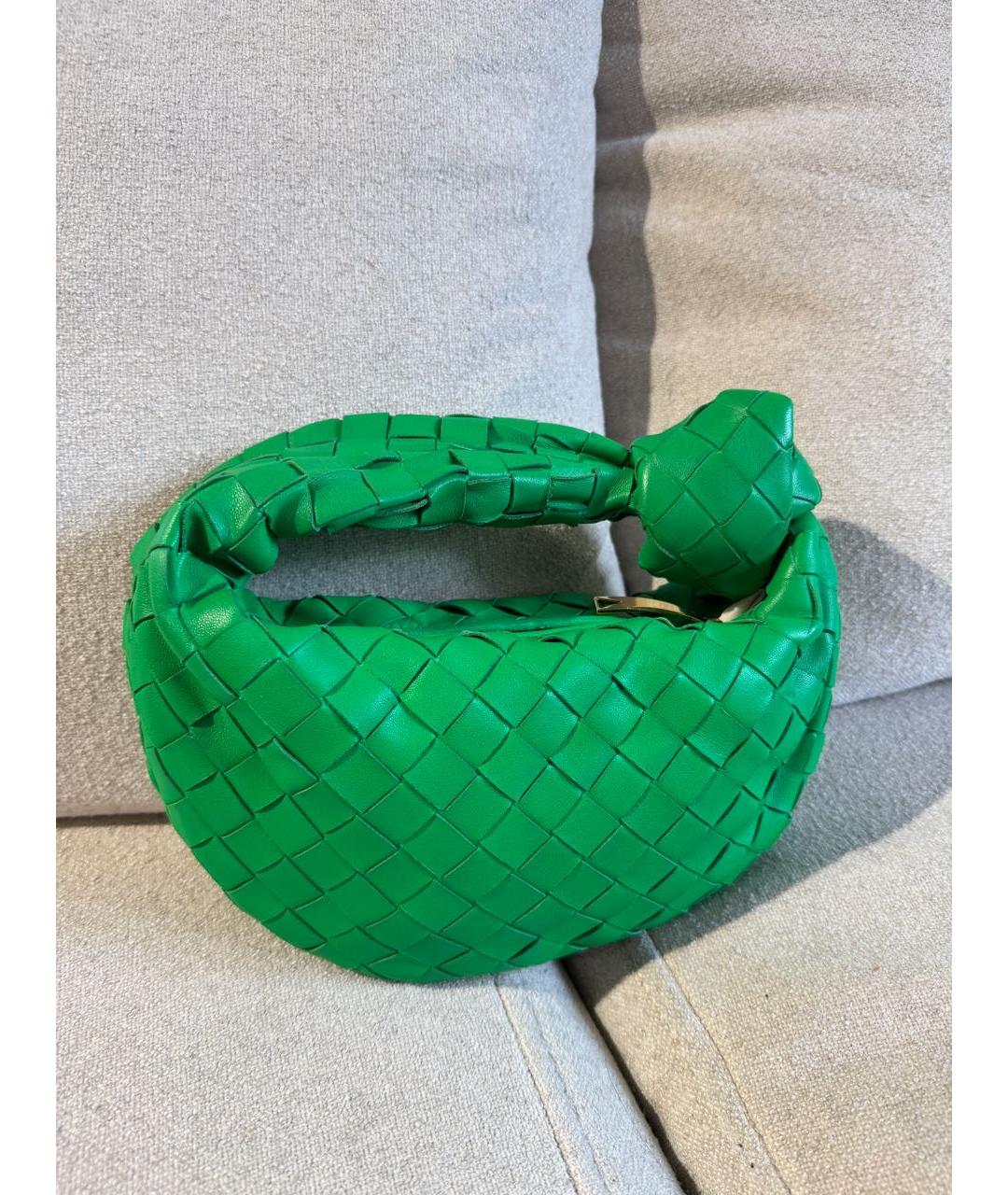 BOTTEGA VENETA Зеленая кожаная сумка с короткими ручками, фото 5