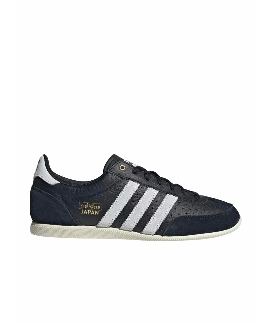 ADIDAS Черные кожаные низкие кроссовки / кеды, фото 1