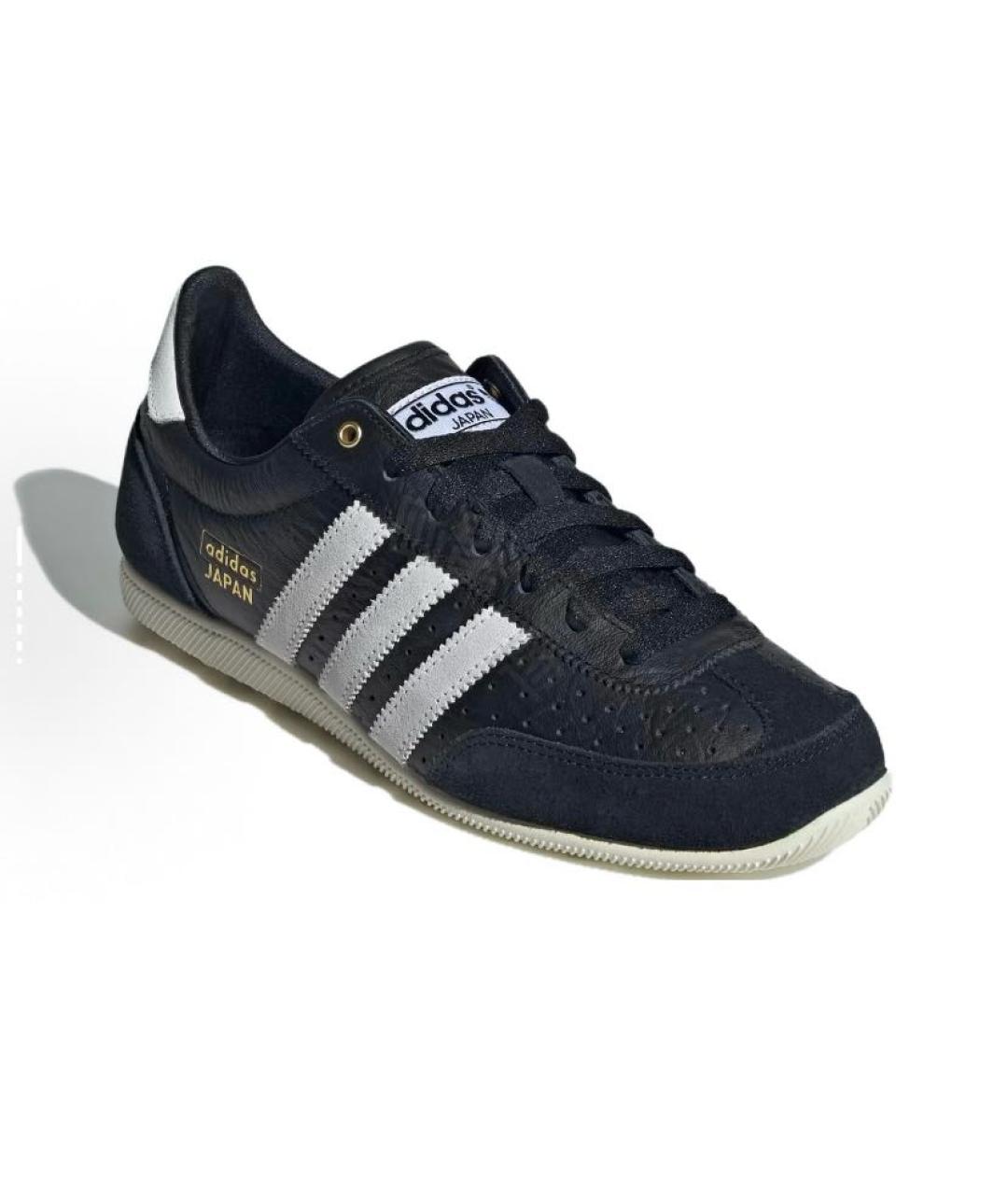 ADIDAS Черные кожаные низкие кроссовки / кеды, фото 3