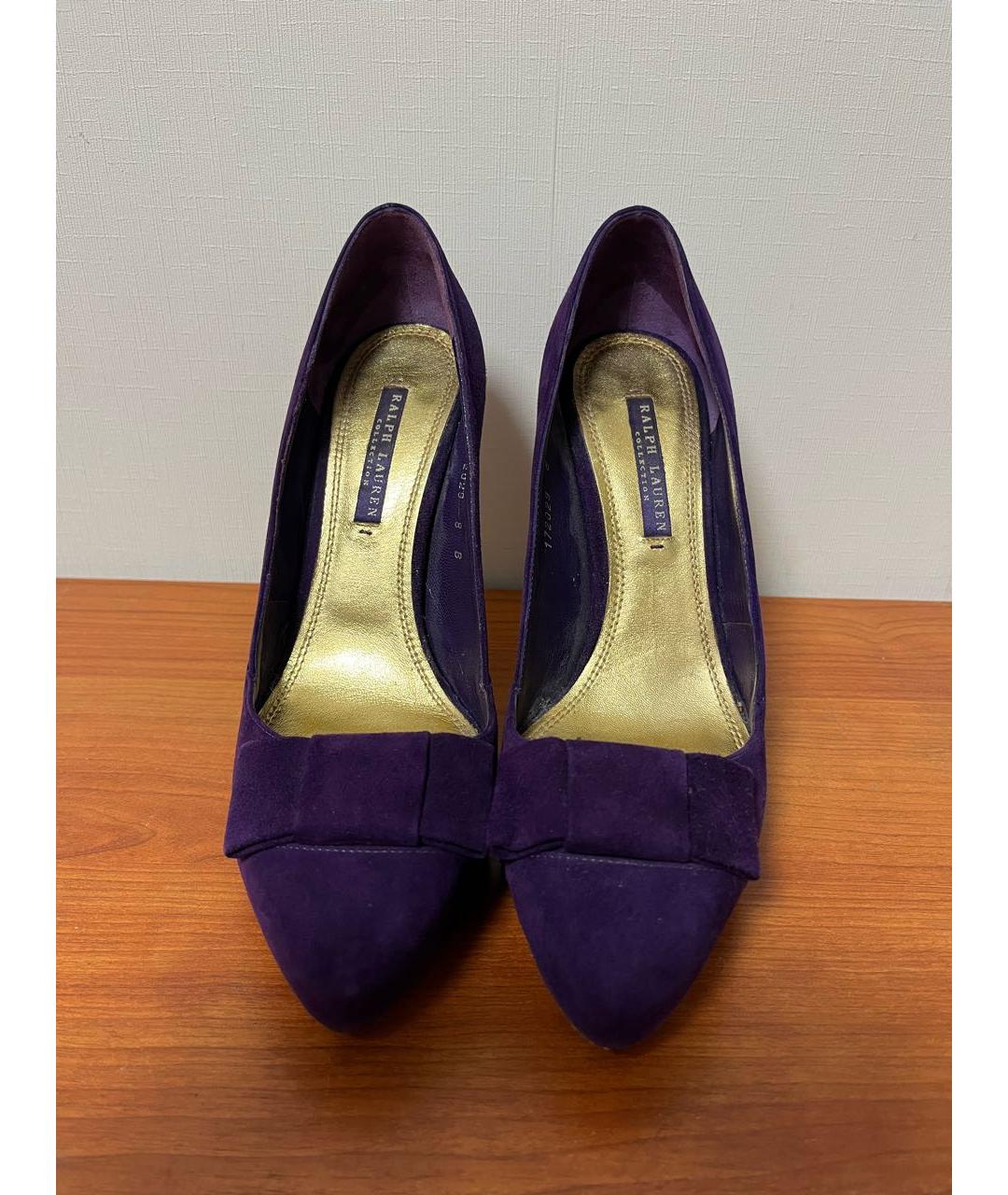 RALPH LAUREN COLLECTION Фиолетовые замшевые туфли, фото 3