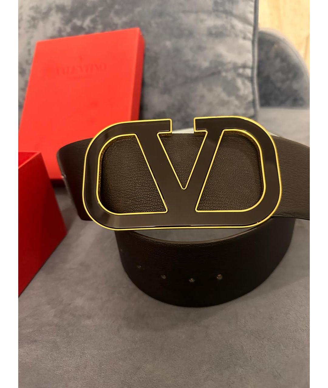 VALENTINO Черный кожаный ремень, фото 6