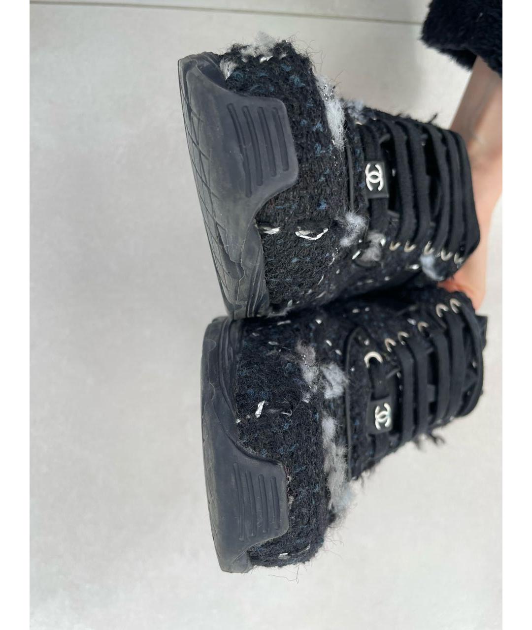 CHANEL Черные текстильные кроссовки, фото 7
