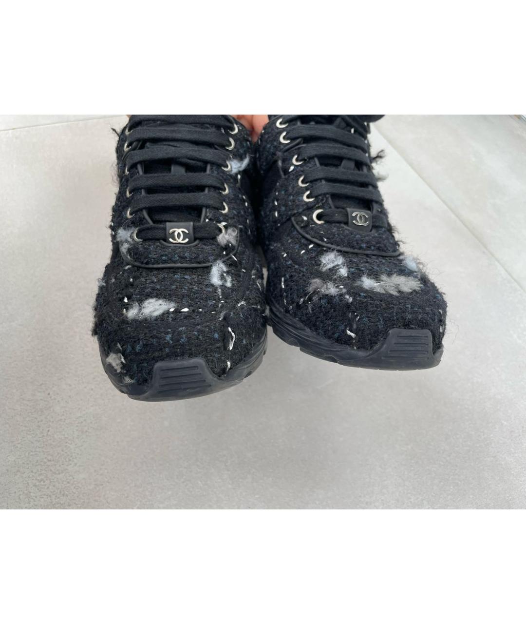 CHANEL Черные текстильные кроссовки, фото 8